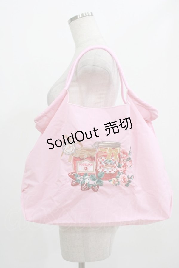画像1: m petit by misako / ジャム刺繍ショッピングバッグ  ピンク H-25-07-27-038-LO-BG-NS-ZH (1)