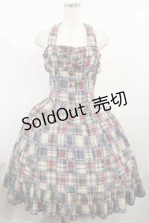 画像: EXCENTRIQUE / チェックコルセットジャンパースカート Free ブルー H-25-07-27-1001-EL-OP-NS-ZH