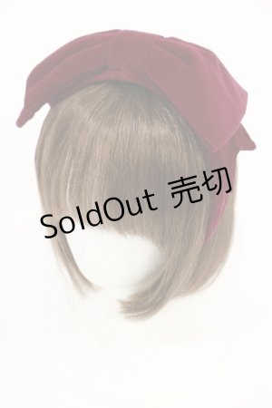 画像: Juliette et Justine / 別珍リボンカチューシャ  ボルドー H-25-07-27-1040-CL-AC-NS-ZH