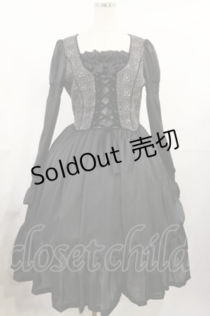 画像: Juliette et Justine / La broderie de la fleur 2 ブラック H-25-07-27-1010-CL-OP-NS-ZH
