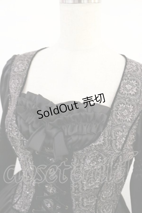 Juliette et Justine / La broderie de la fleur 2 ブラック H