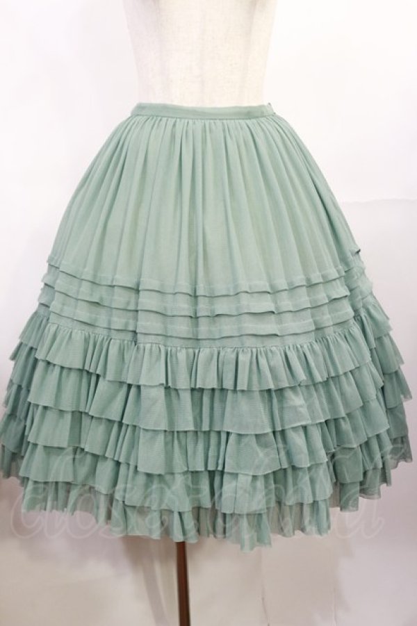 juliette et justine プリントスカート Juliette et Justine / Petale de rose Skirt 2 ブルーグリーン