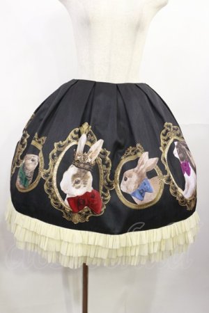 画像: Juliette et Justine / Jupe de le Cardre du Chat 2 うさぎ柄/黒 H-25-07-27-1018-CL-SK-NS-ZH