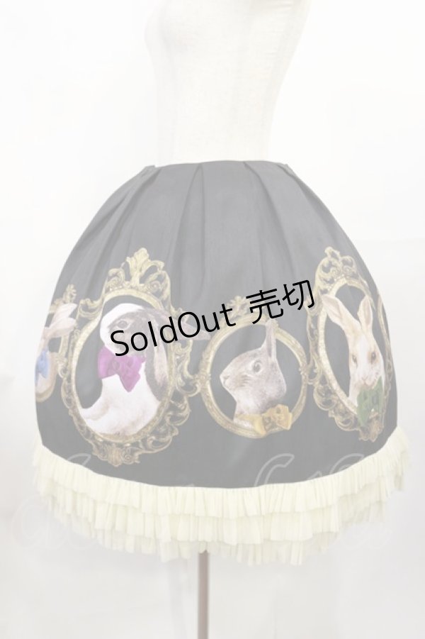 画像2: Juliette et Justine / Jupe de le Cardre du Chat 2 うさぎ柄/黒 H-25-07-27-1018-CL-SK-NS-ZH (2)