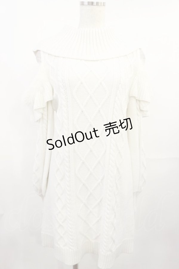 画像1: evelyn / ファーショルダーニットワンピース Free オフ H-25-07-27-1026-LO-OP-NS-ZT014 (1)