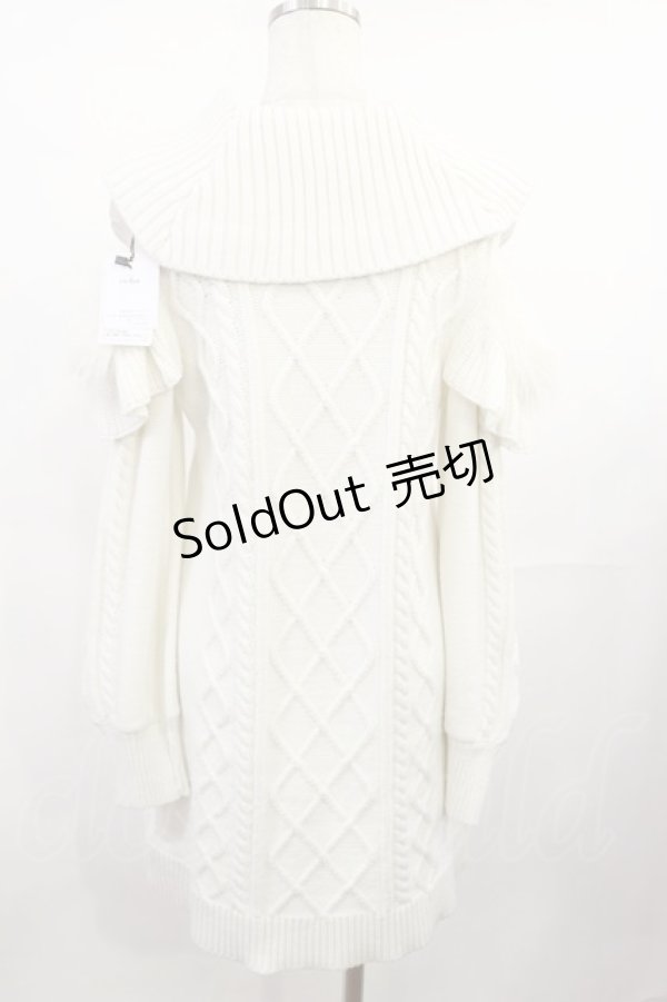 画像2: evelyn / ファーショルダーニットワンピース Free オフ H-25-07-27-1026-LO-OP-NS-ZT014 (2)