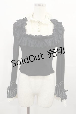 画像: Victorian maiden / レーススタンドカラー付カットソー Free ブラック H-25-07-27-1031-CL-TO-NS-ZH
