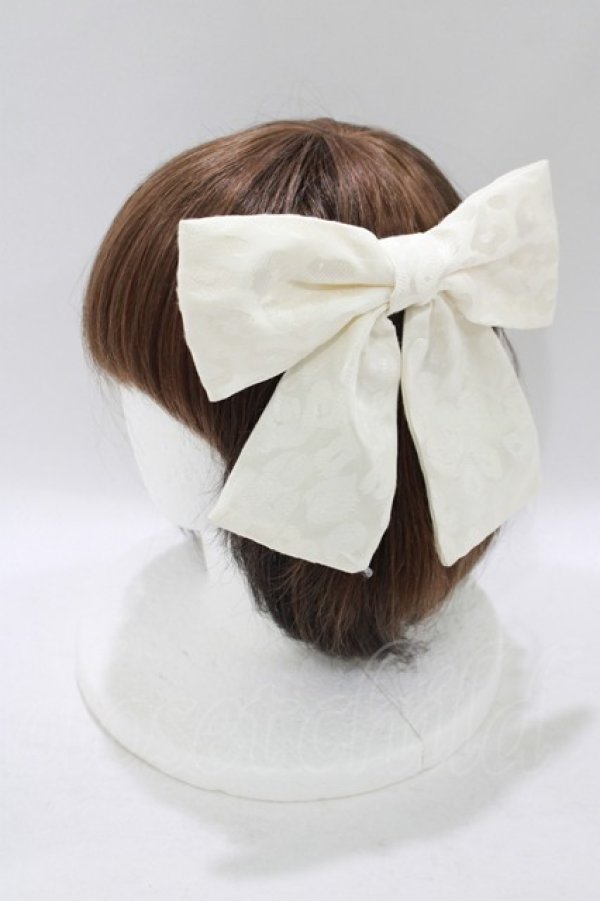 画像2: Bubbles / ジャガードリボンバレッタ  アイボリー H-25-07-27-067-CA-AC-NS-ZH (2)