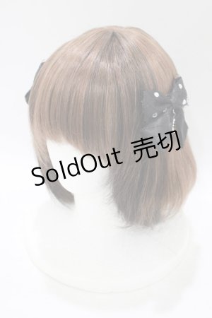 画像: Ank Rouge / ハートチャームキラキラリボンバレッタ  ブラック H-25-07-27-074-CA-AC-NS-ZH