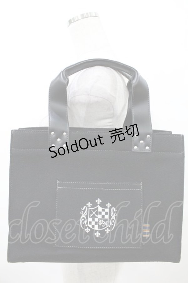 画像1: PEACE NOW / エンブレムプリントフェルトバッグ  黒 H-25-07-28-001-PU-BG-KB-ZH (1)