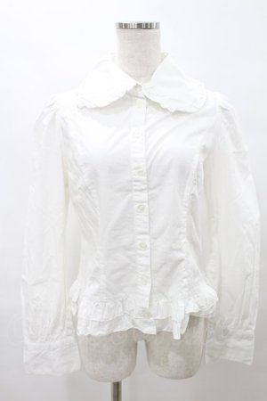 画像: PEACE NOW / フリルブラウス M 白 H-25-07-28-031-PU-BL-KB-ZH