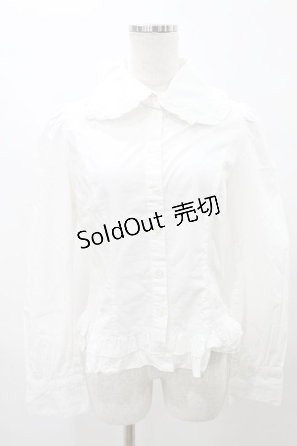 画像1: PEACE NOW / フリルブラウス M 白 H-25-07-28-031-PU-BL-KB-ZH (1)