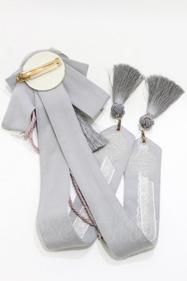 画像2: OZZ ANGELO / 流水羽衣天女ロングリボン  グレー H-25-07-28-007-OO-ZA-KB-ZH (2)