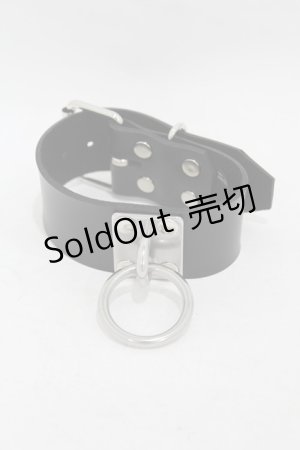 画像: ニュリカデリック / リングプレートレザーアンクレット  ブラック H-25-07-28-1010-PU-AC-KB-ZY