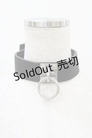 画像: ニュリカデリック / リングプレートレザーチョーカー  ブラック H-25-07-28-1023-PU-AC-KB-ZH