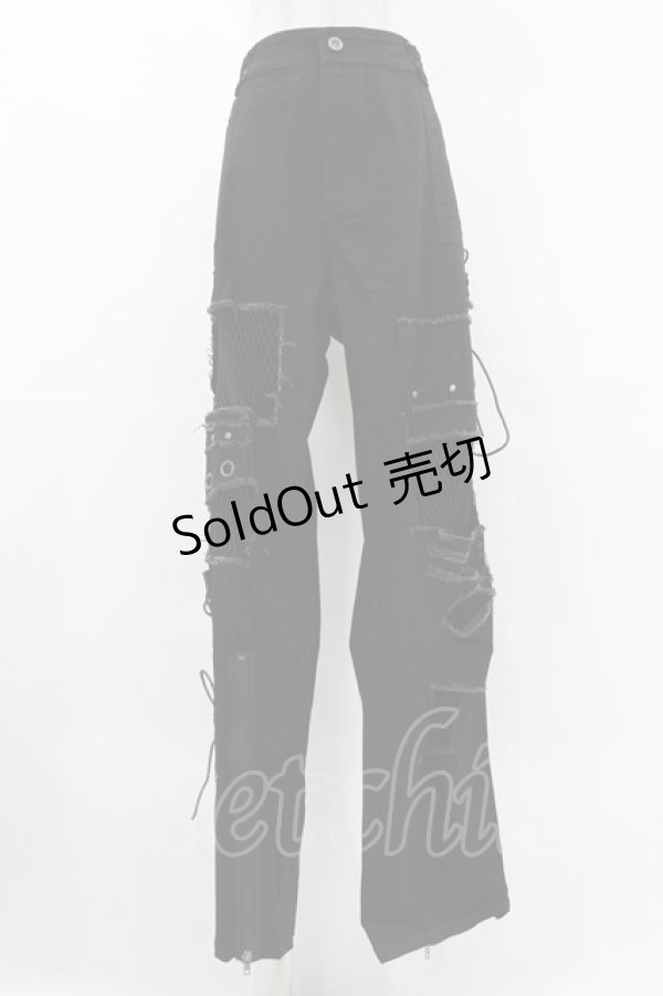 画像1: PUNK RAVE / DERANGED WORLD TROUSERS 5XL ブラック H-25-07-28-1039-PU-PA-KB-ZH (1)