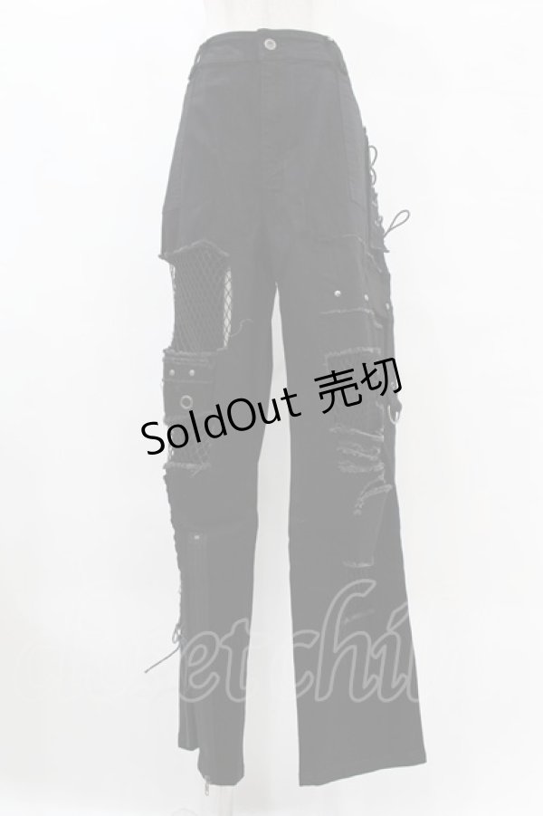 画像1: PUNK RAVE / DERANGED WORLD TROUSERS 4XL ブラック H-25-07-28-1040-PU-PA-KB-ZH (1)