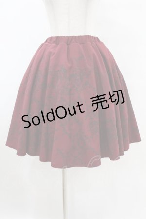 画像: Ozz Croce / プリントギャザースカート  ボルドー H-25-07-28-1043-OO-SK-KB-ZH