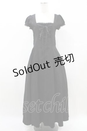 画像: BPN / ジャガードレースアップロングワンピース  黒 H-25-07-28-010-GO-OP-KB-ZH