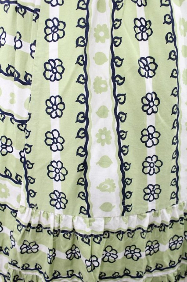 画像4: Jane Marple Dans Le Salon / Autumn gardenスウィッチングスカート M ピスタチオ×アイボリー H-25-07-28-019-JM-SK-KB-ZH (4)