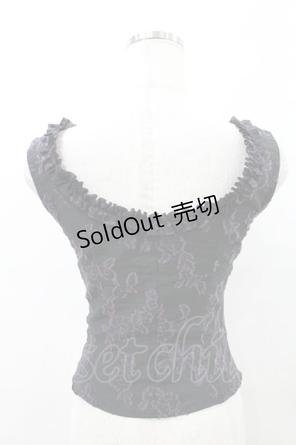 画像2: BPN / インナーコルセット付レースアップビスチェ  黒×紫 H-25-07-28-024-GO-TO-KB-ZH (2)