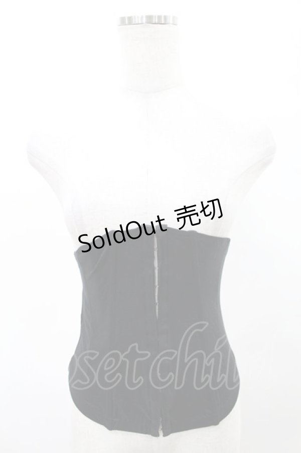 画像4: BPN / インナーコルセット付レースアップビスチェ  黒×紫 H-25-07-28-024-GO-TO-KB-ZH (4)