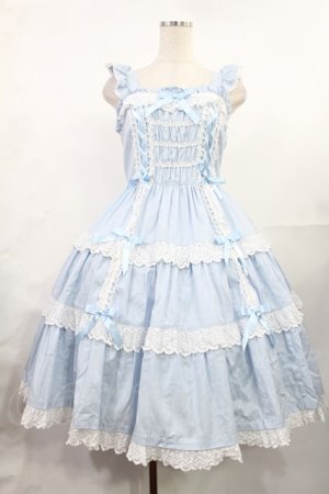 画像: Angelic Pretty / Romanticティアードジャンパースカート Free サックス H-25-07-29-1007-AP-OP-NS-ZH