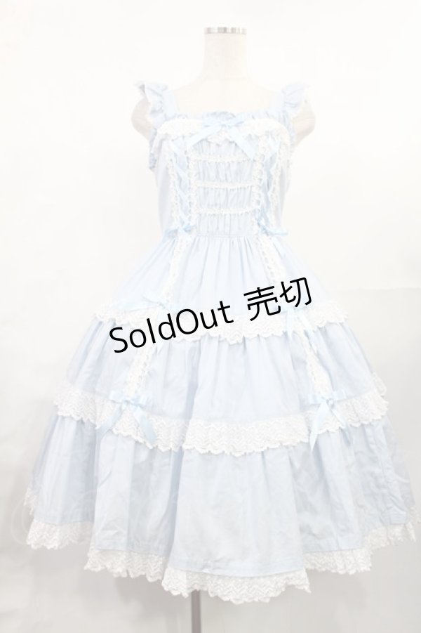 画像1: Angelic Pretty / Romanticティアードジャンパースカート Free サックス H-25-07-29-1007-AP-OP-NS-ZH (1)