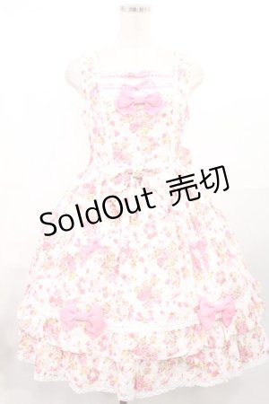 画像: BABY,THE STARS SHINE BRIGHT / ちびねこブーケ柄リボンいっぱいジャンパースカート Free オフ白 H-25-07-29-1002-BA-OP-NS-ZH