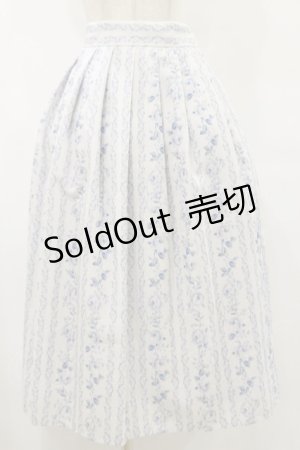 画像: an another angelus / ストライプアンティークローズ柄スカート Free OFF×BL H-25-07-30-059-CA-SK-NS-ZH