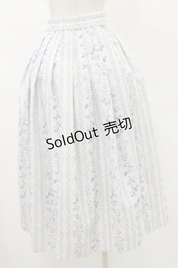 画像2: an another angelus / ストライプアンティークローズ柄スカート Free OFF×BL H-25-07-30-059-CA-SK-NS-ZH (2)