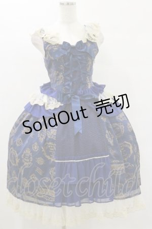 画像: ALICE and the PIRATES / Vintage label stamp柄ジャンパースカートI Free ネイビー H-25-07-30-071-PA-OP-NS-ZH