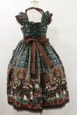 画像2: ALICE and the PIRATES / ミセス・ハロウィンアップルの奇妙な晩餐会柄ジャンパースカートII Free グリーン H-25-07-30-075-PA-OP-NS-ZH (2)