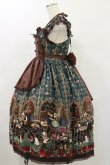 画像3: ALICE and the PIRATES / ミセス・ハロウィンアップルの奇妙な晩餐会柄ジャンパースカートII Free グリーン H-25-07-30-075-PA-OP-NS-ZH (3)