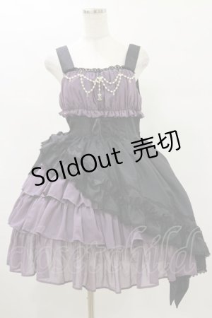 画像: ALICE and the PIRATES / ギャザーシフォンジャンパースカート Free ブラック/アイリス H-25-07-30-078-PA-OP-NS-ZH