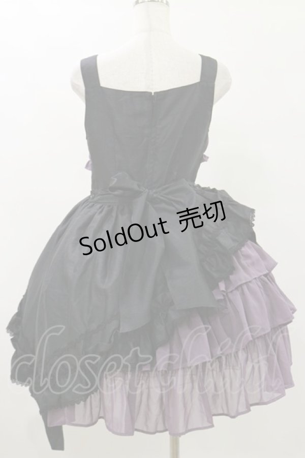 画像2: ALICE and the PIRATES / ギャザーシフォンジャンパースカート Free ブラック/アイリス H-25-07-30-078-PA-OP-NS-ZH (2)