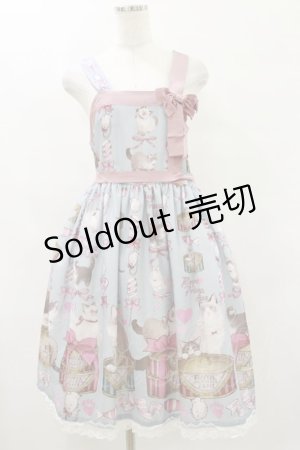 画像: Royal Princess Alice / Wrapping Ribbon Cat・ねこ助コラボジャンパースカート Free ブルー H-25-07-30-083-LO-OP-NS-ZH
