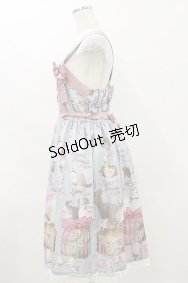 画像3: Royal Princess Alice / Wrapping Ribbon Cat・ねこ助コラボジャンパースカート Free ブルー H-25-07-30-083-LO-OP-NS-ZH (3)