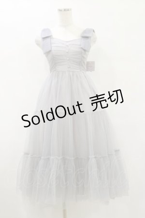 画像: evelyn / リボンギャザーチュールワンピース Free グレー H-25-07-30-084-LO-OP-NS-ZH