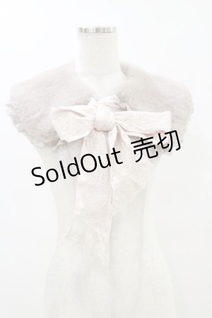 画像: axes femme / リボンレースファーティペット  グレージュ H-25-07-30-025-AX-ZA-NS-ZH