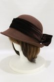 画像1: Fi.n.t / ベロアリボンクラシカルボーラーハット  BROWN H-25-07-30-027-CA-AC-NS-ZH (1)