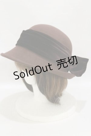 画像: Fi.n.t / ベロアリボンクラシカルボーラーハット  BROWN H-25-07-30-027-CA-AC-NS-ZH
