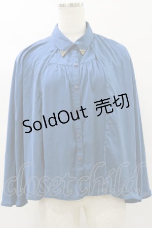 画像: axes femme POETIQUE / ケープデザインブラウス M Bグリーン H-25-07-30-045-AX-BL-NS-ZH