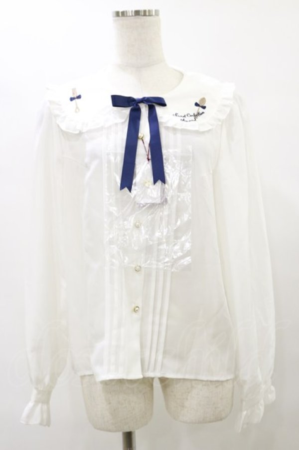 画像1: Amavel / カトラリー刺繍ブラウス Free オフ H-25-07-31-049-CA-BL-NS-ZH (1)