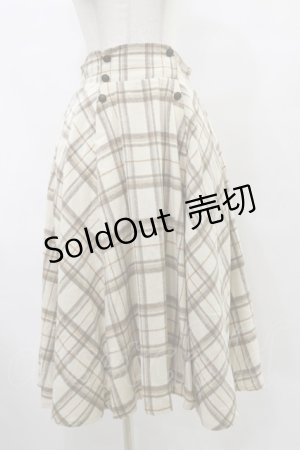 画像: axes femme / ハイウエスト起毛チェックスカート Free ベージュ H-25-07-31-057-AX-SK-NS-ZT446
