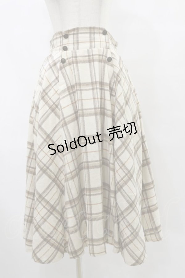 画像1: axes femme / ハイウエスト起毛チェックスカート Free ベージュ H-25-07-31-057-AX-SK-NS-ZH (1)