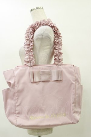 画像: Maison de FLEUR / 撥水加工サイドポケットフリルトートバッグ  ピンク H-25-07-31-008-LO-BG-NS-ZH