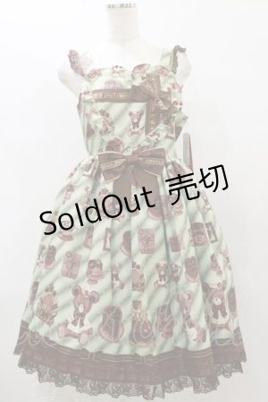 画像: Angelic Pretty / Bear’s Chocolaterieジャンパースカート  ミント H-25-07-31-077-AP-OP-NS-ZH