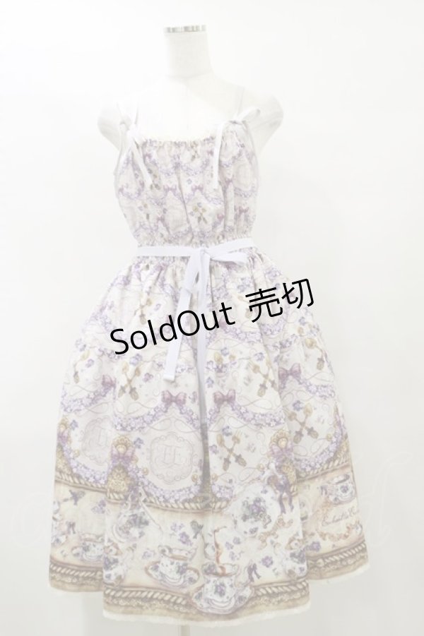 画像1: Enchantlic Enchantilly / すみれのお茶会ティアードジャンパースカート Free 生成り H-25-07-31-079-LO-OP-NS-ZH (1)