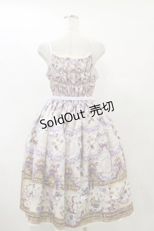 画像2: Enchantlic Enchantilly / すみれのお茶会ティアードジャンパースカート Free 生成り H-25-07-31-079-LO-OP-NS-ZH (2)